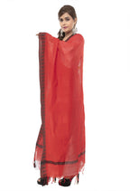 Mominos Fashion Moeza Cotton Black Temple Border Red Dupatta | Grocsy