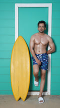 Noroke Sustainable fabric | Poly elastane Dolphin Patterned Men Swim Shorts | Grocsy