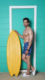 Noroke Sustainable fabric | Poly elastane Dolphin Patterned Men Swim Shorts | Grocsy