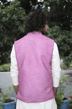 Mauve Designer Men's Nehru Jacket by Hilo Design | Grocsy