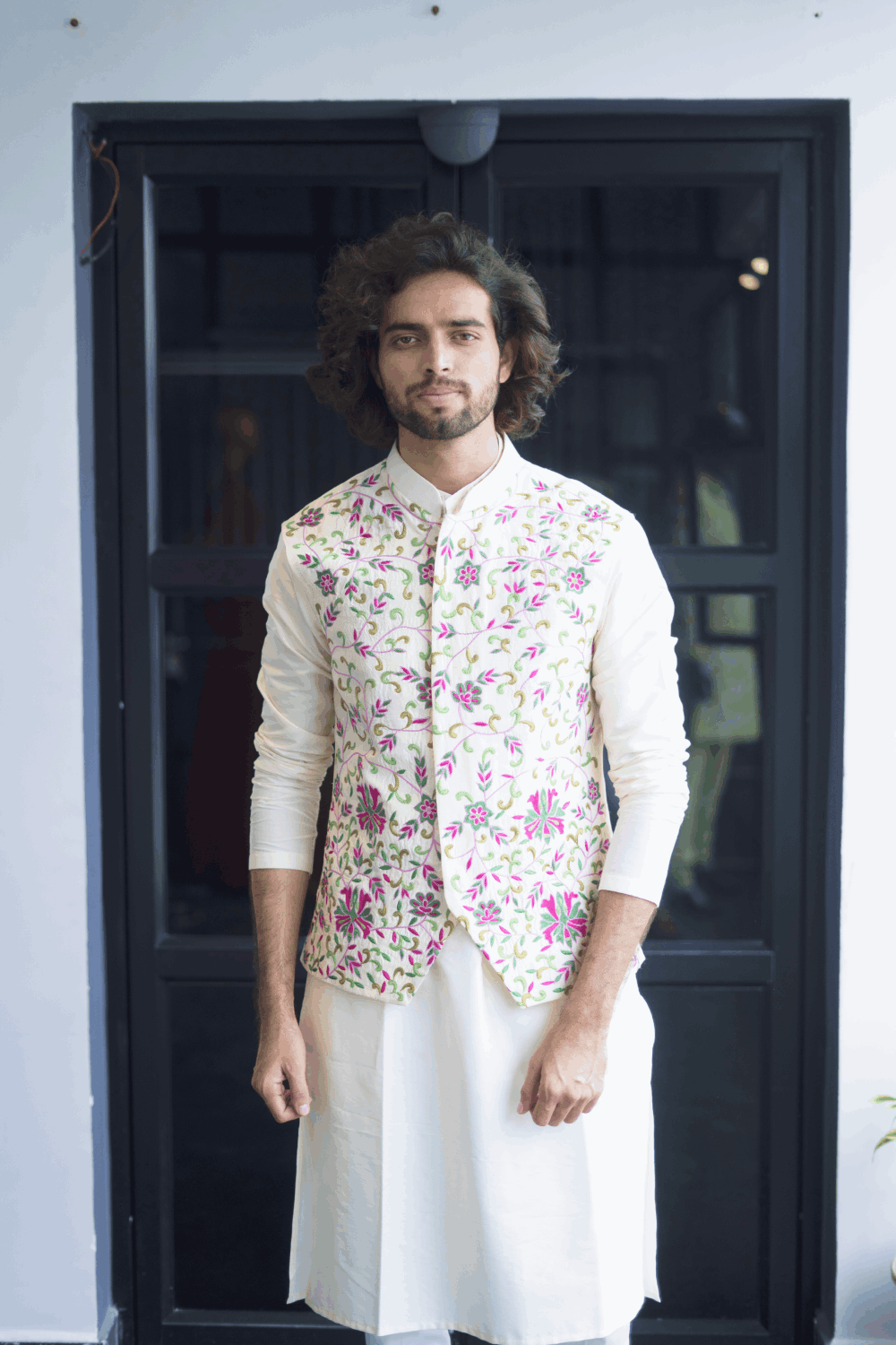 Off White Designer Men's Nehru Jacket by Hilo Design | Grocsy
