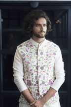 Off White Designer Men's Nehru Jacket by Hilo Design | Grocsy