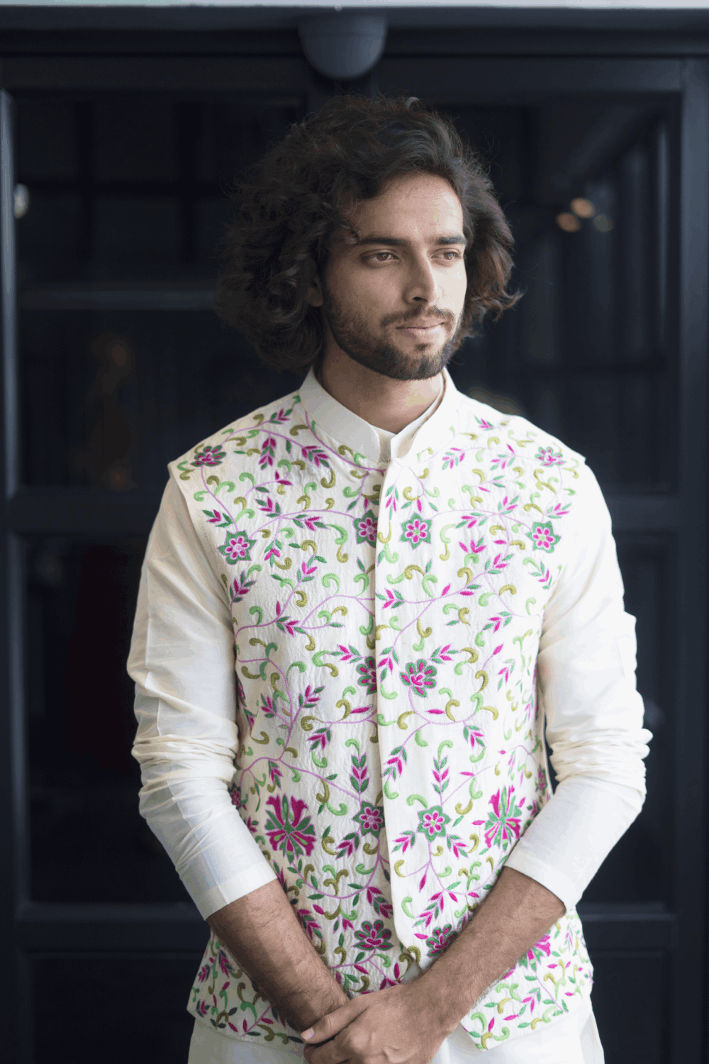Off White Designer Men's Nehru Jacket by Hilo Design | Grocsy