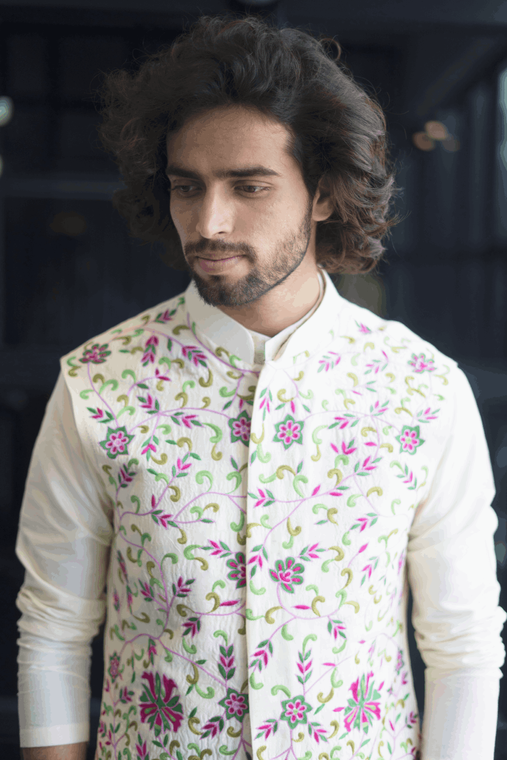Off White Designer Men's Nehru Jacket by Hilo Design | Grocsy