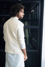 Off White Designer Men's Nehru Jacket by Hilo Design | Grocsy