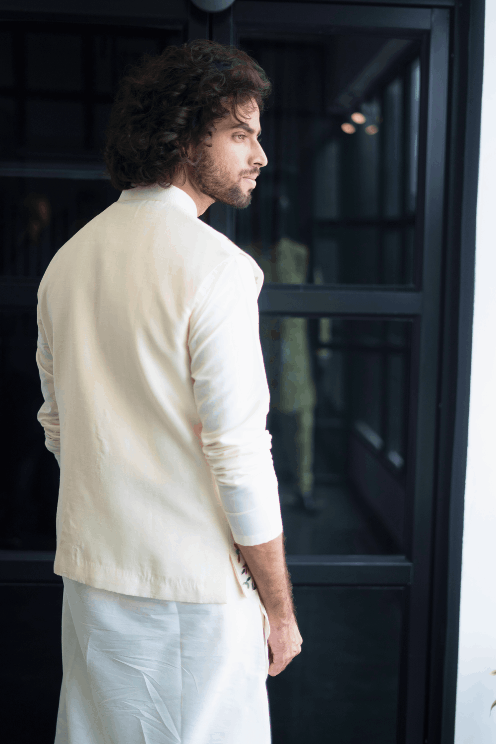 Off White Designer Men's Nehru Jacket by Hilo Design | Grocsy