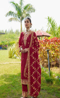 Teeya Creation Rani Color Chinon Silk Heavy Embroidery Work Fully Stitched Salwar Suit | Grocsy