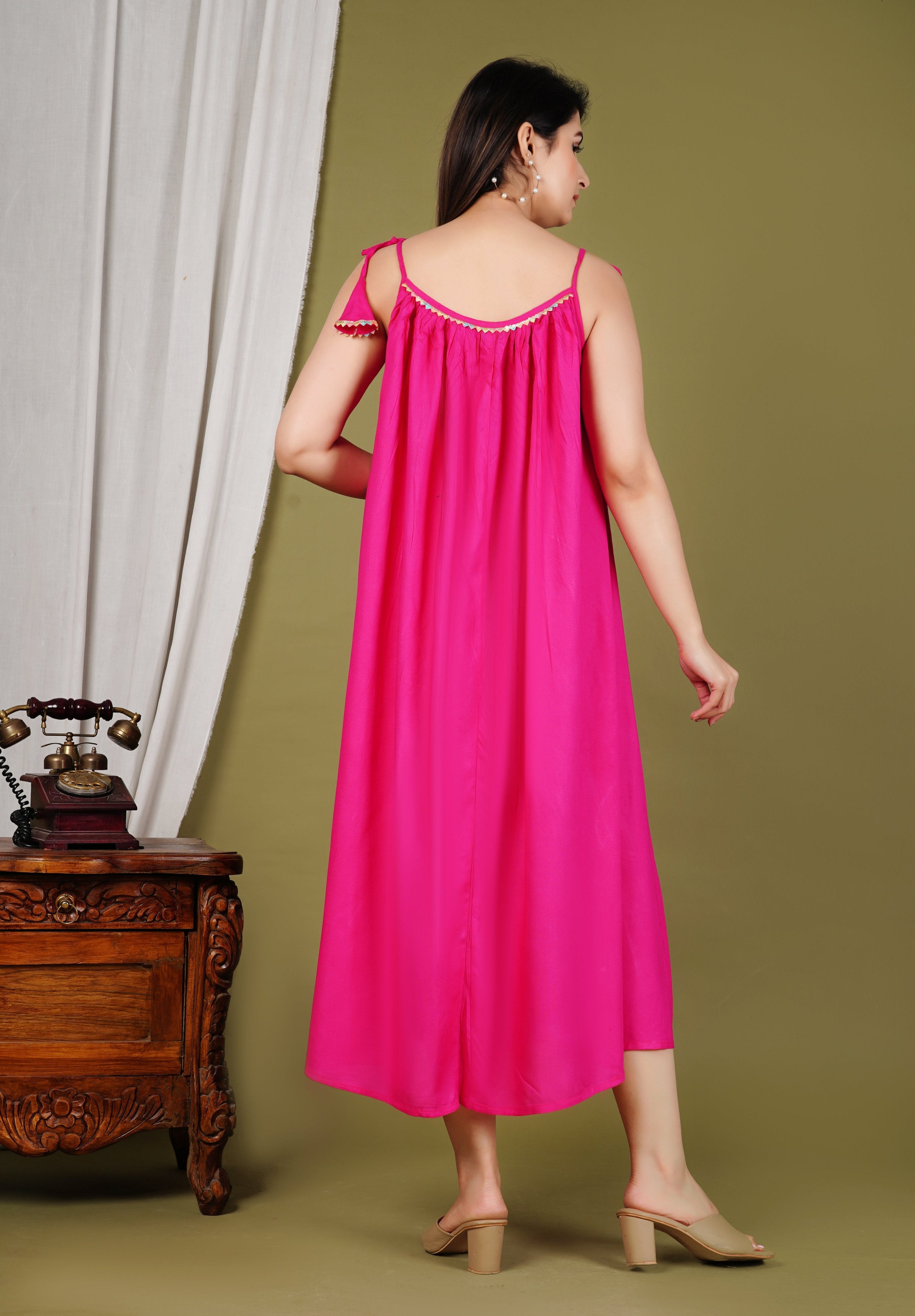 Pimu Pink Halter Neck Dress - Raini Pink | Grocsy