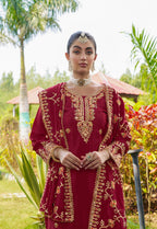 Teeya Creation Rani Color Chinon Silk Heavy Embroidery Work Fully Stitched Salwar Suit | Grocsy