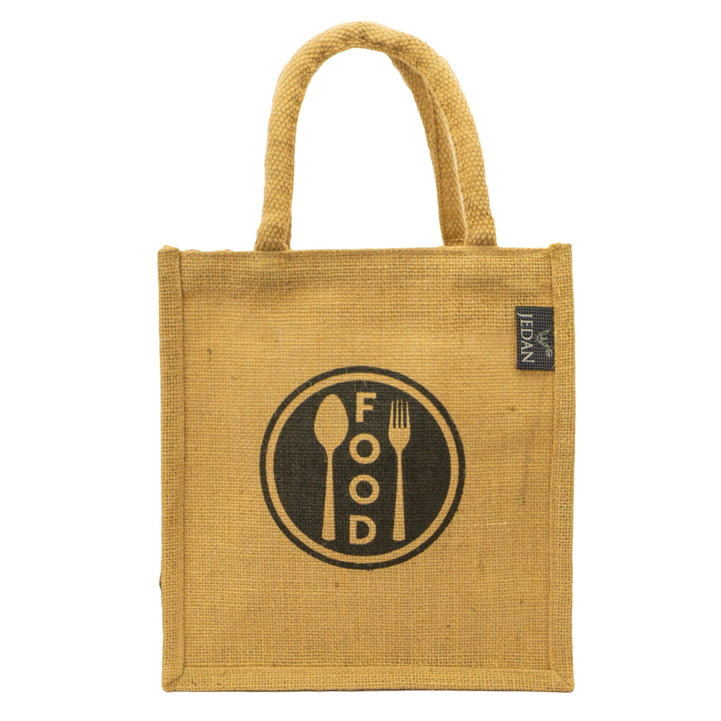 MiDazzle Jute Lunch Bag  (With Zipper) JdJLB1402 | Grocsy