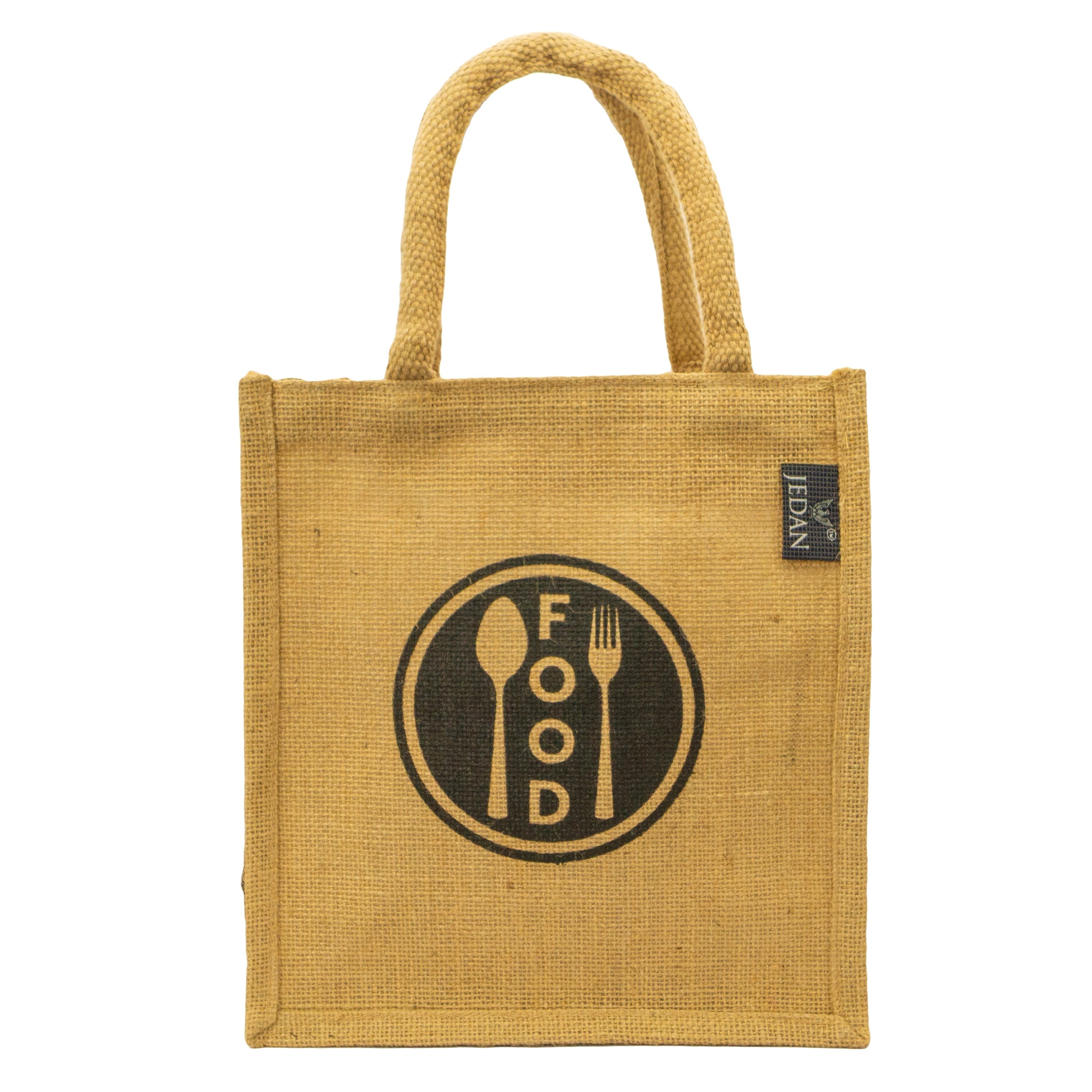 MiDazzle Jute Lunch Bag  (With Zipper) JdJLB1402 | Grocsy