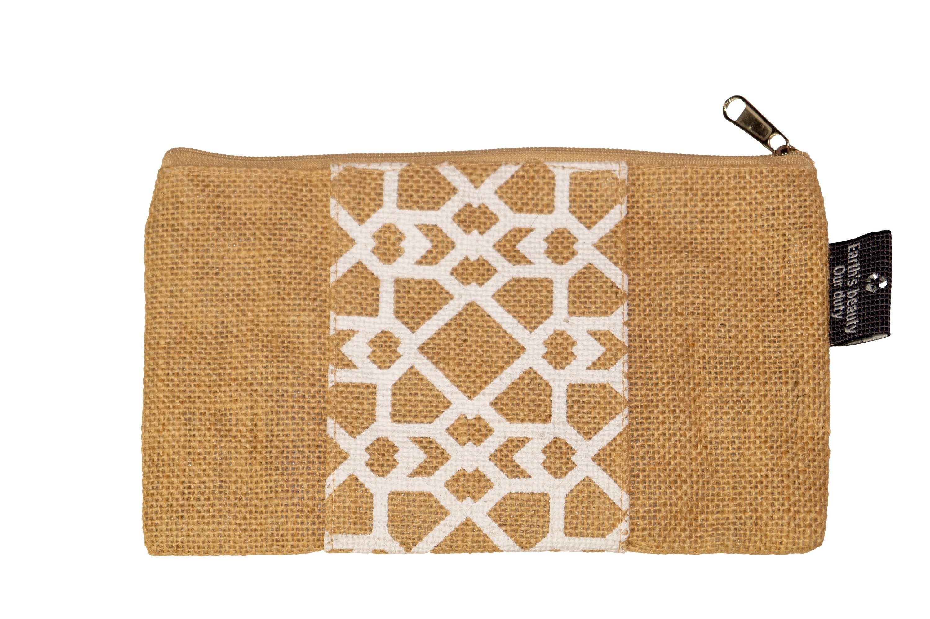 MiDazzle Jute Zipper Pouch JdJZP2001 | Grocsy