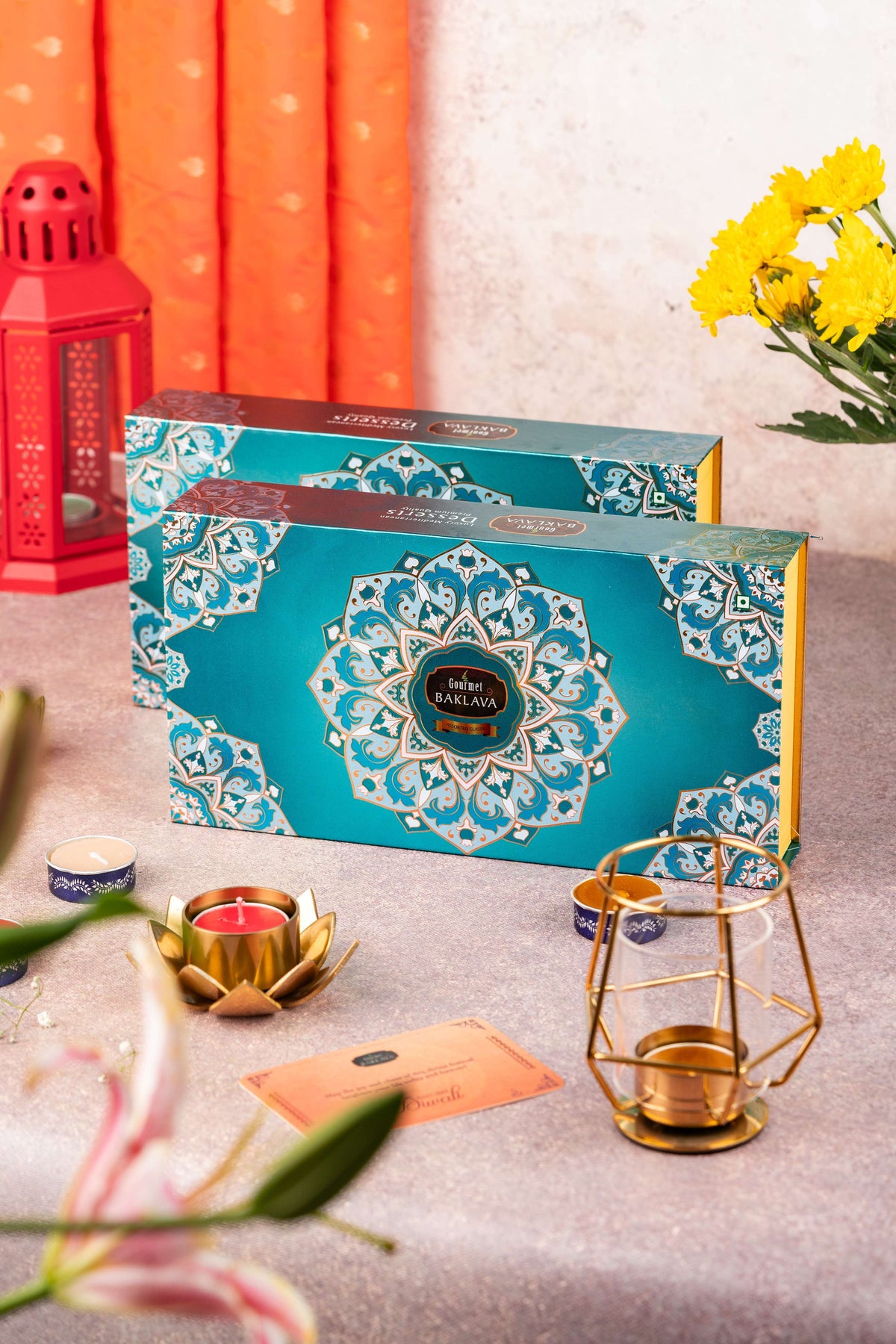 Gourmet Baklava Chocolate Belloria Teal Gift Box | Grocsy