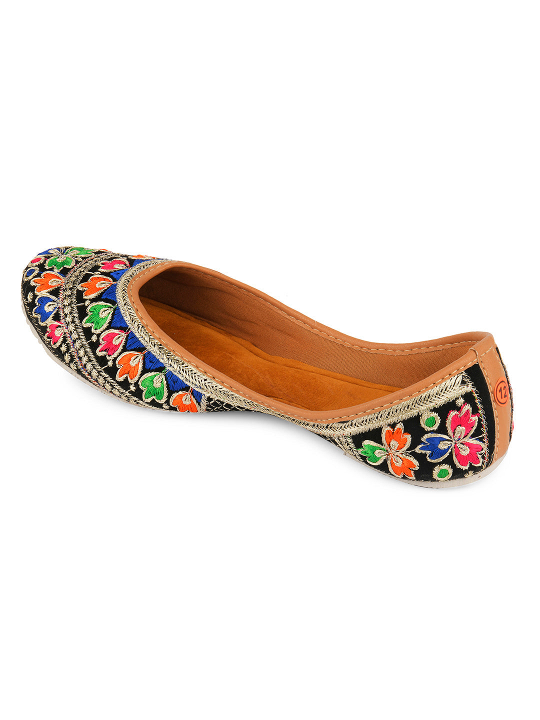 Desi Colour Women Indian Ethnic Footwear-Black Florence | Grocsy