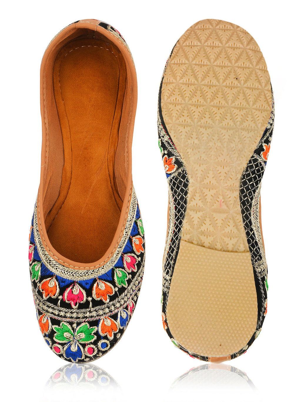 Desi Colour Women Indian Ethnic Footwear-Black Florence | Grocsy