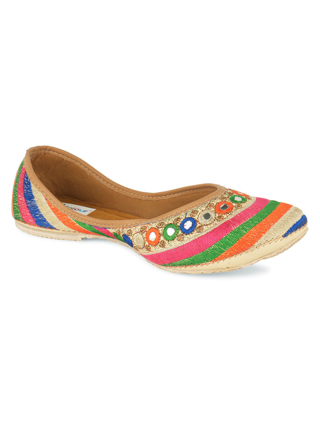 Desi Colour Women Indian Ethnic Footwear-Mirror Archie | Grocsy