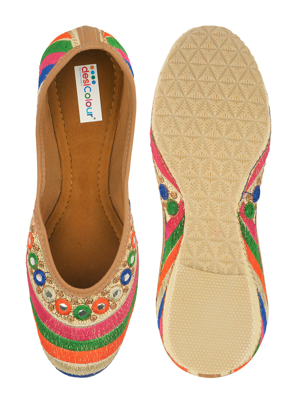 Desi Colour Women Indian Ethnic Footwear-Mirror Archie | Grocsy