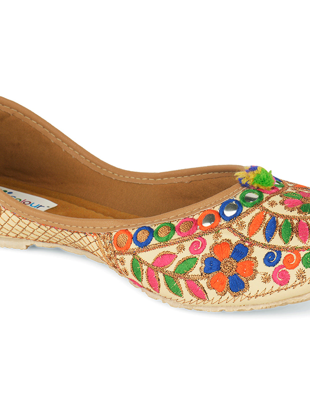 Desi Colour Women Indian Ethnic Footwear-Office Wear Ultra Comfortable Multi Emb | Grocsy