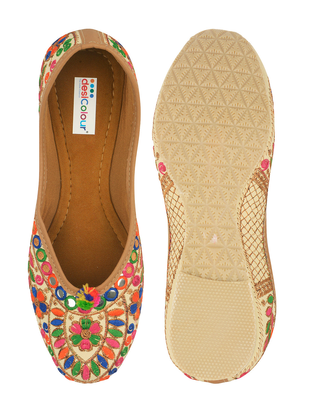 Desi Colour Women Indian Ethnic Footwear-Office Wear Ultra Comfortable Multi Emb | Grocsy
