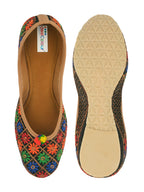 Desi Colour Women Indian Ethnic Footwear-Floral Black | Grocsy