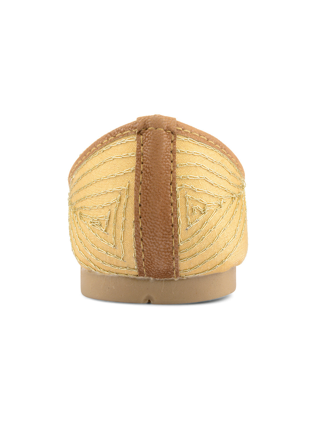 Desi Colour Women Indian Ethnic Footwear-Golden Mirror Emb | Grocsy