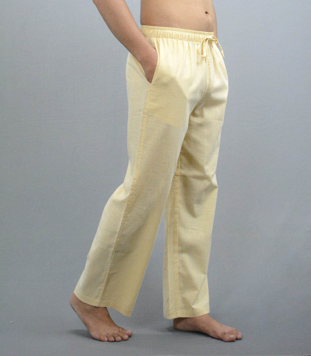 Fabmade Peach & Beige Combo Linen Pajama | Grocsy