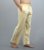 Fabmade Navy Blue & Beige Combo Men Linen Pajama | Grocsy