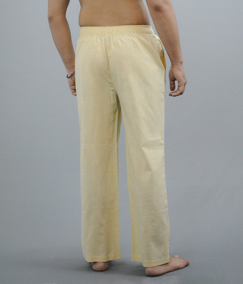 Fabmade Navy Blue & Beige Combo Men Linen Pajama | Grocsy