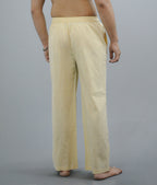 Fabmade Navy Blue & Beige Combo Men Linen Pajama | Grocsy