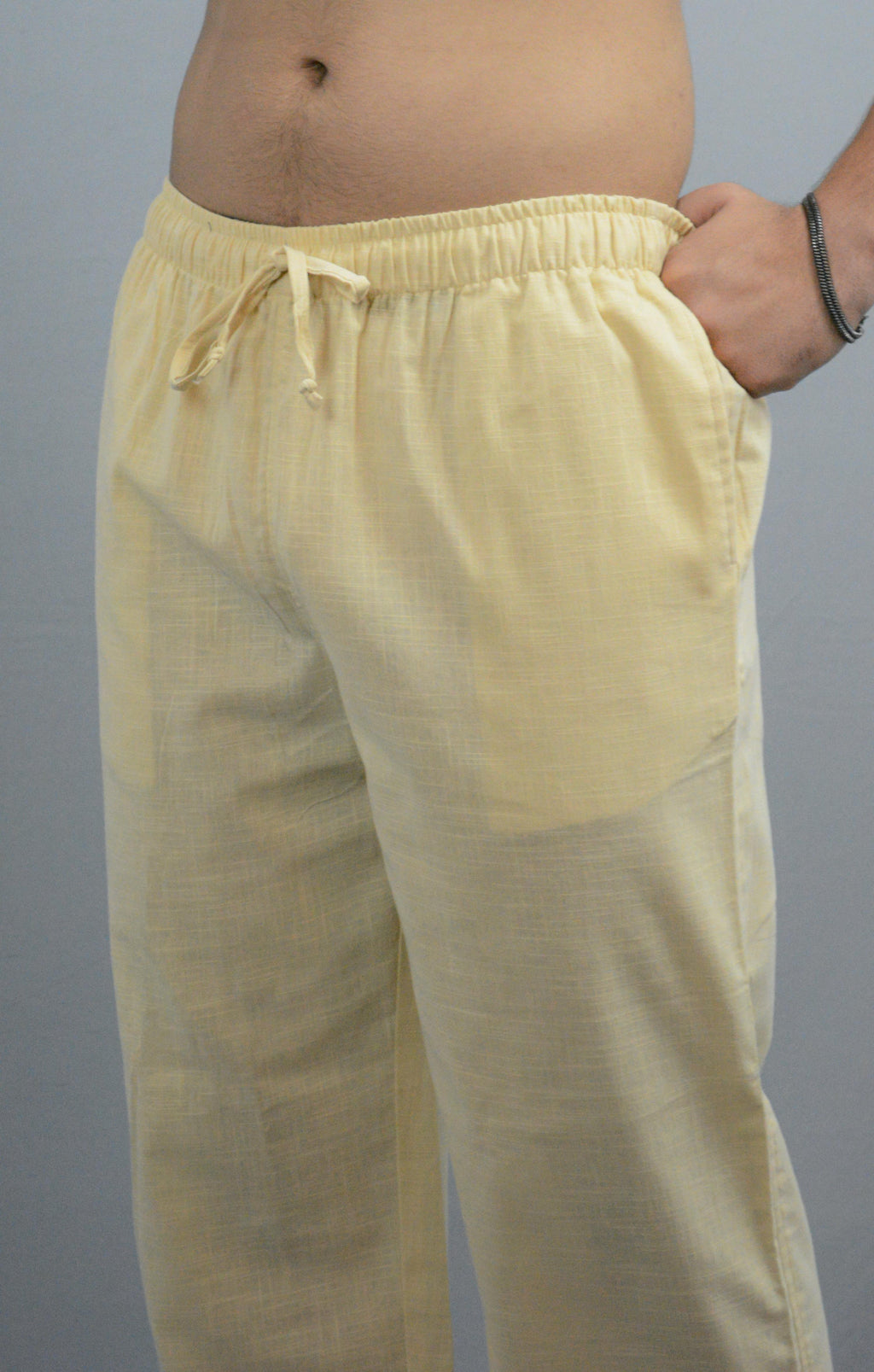 Fabmade Peach & Beige Combo Linen Pajama | Grocsy
