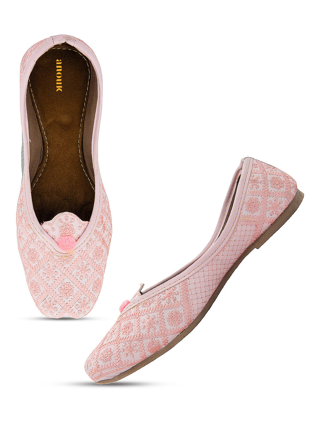 Desi Colour Women Indian Ethnic Footwear-Pink Front Flip | Grocsy