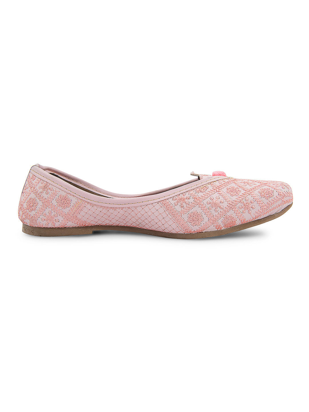 Desi Colour Women Indian Ethnic Footwear-Pink Front Flip | Grocsy
