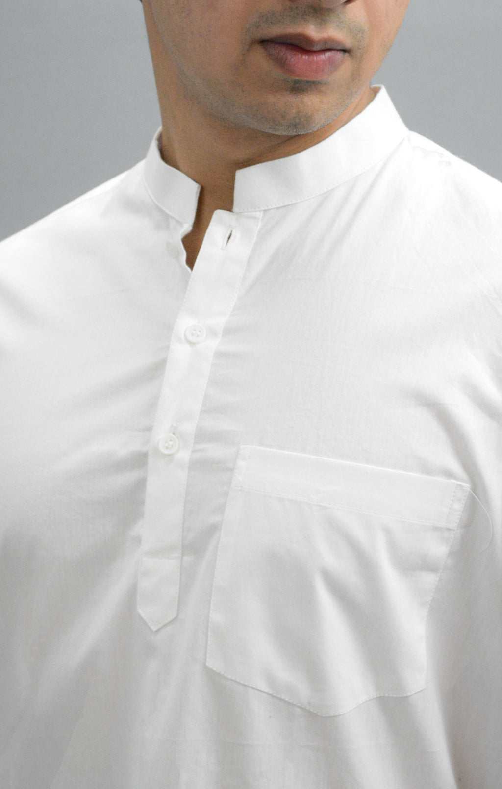 Fabmade Men White Pure Cotton Short Kurta | Grocsy