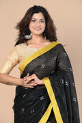 Very Much Indian Pure Linen Saree With Sleek Border and Exclusive Design | Grocsy