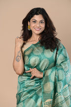 Very Much Indian Exclusive Handloom Pure Tussar Silk Saree By Khadigram Certified Weavers | Grocsy