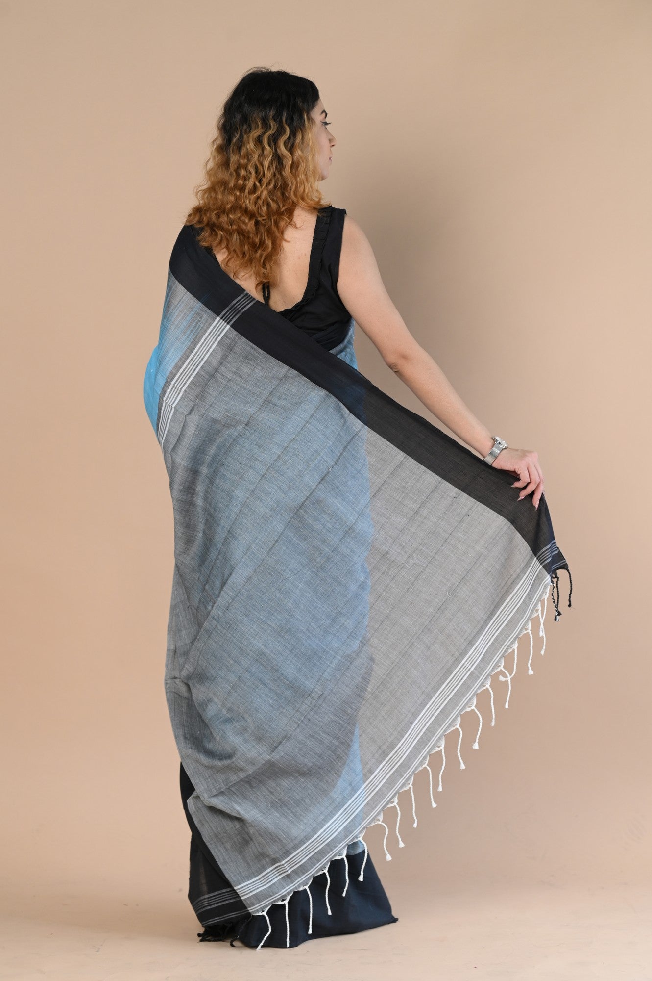 Very Much Indian Handloom Pure Cotton Saree With Handwoven Buttis | Grocsy