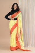 Very Much Indian Handloom Pure Cotton Saree With Handwoven Buttis | Grocsy