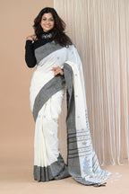 Very Much Indian Handloom Pure Cotton Saree With Handwoven Buttis | Grocsy