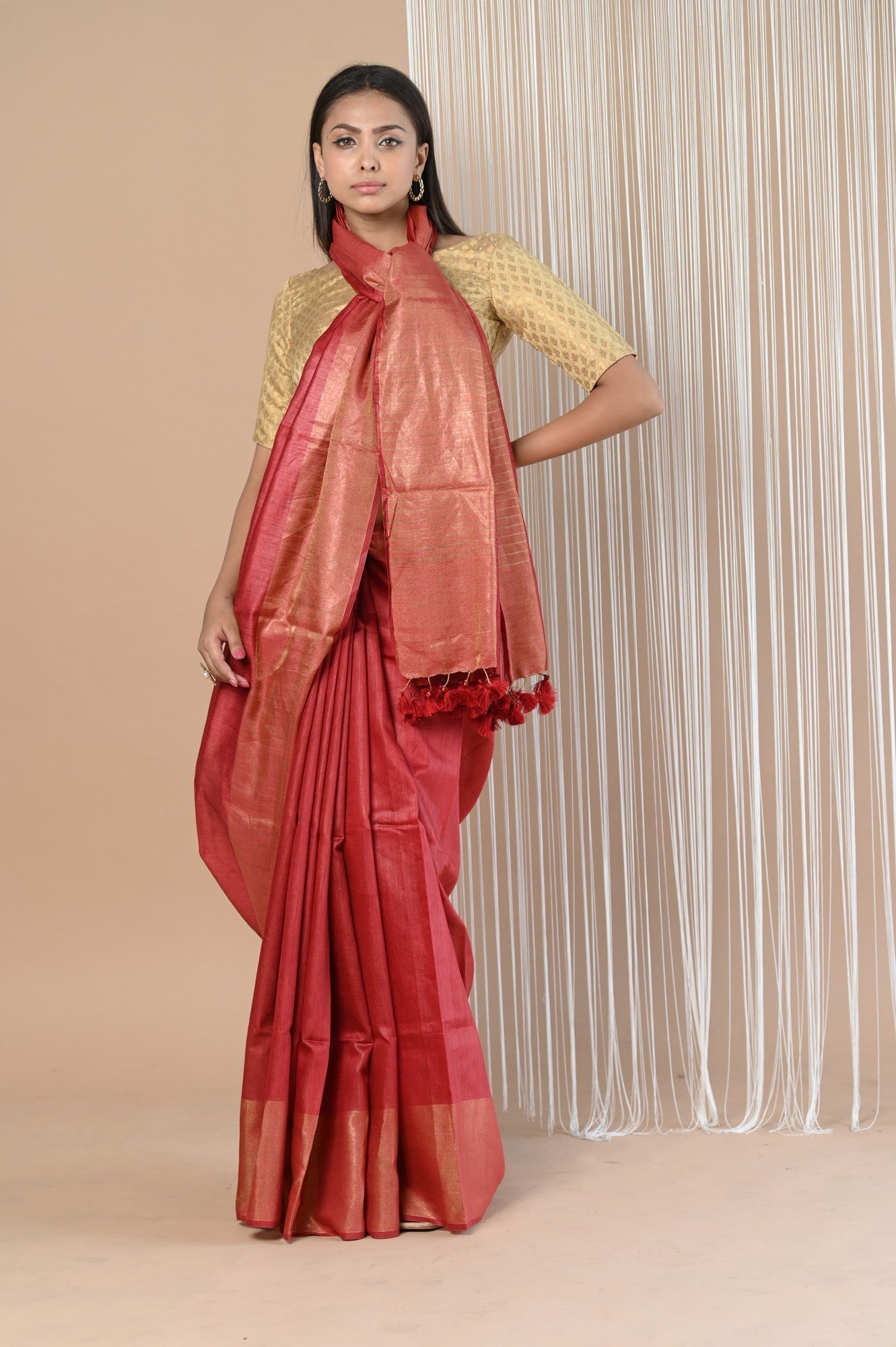 Very Much Indian Exclusive Pure Moonga Tussar Silk Saree With Beautiful Border | Grocsy