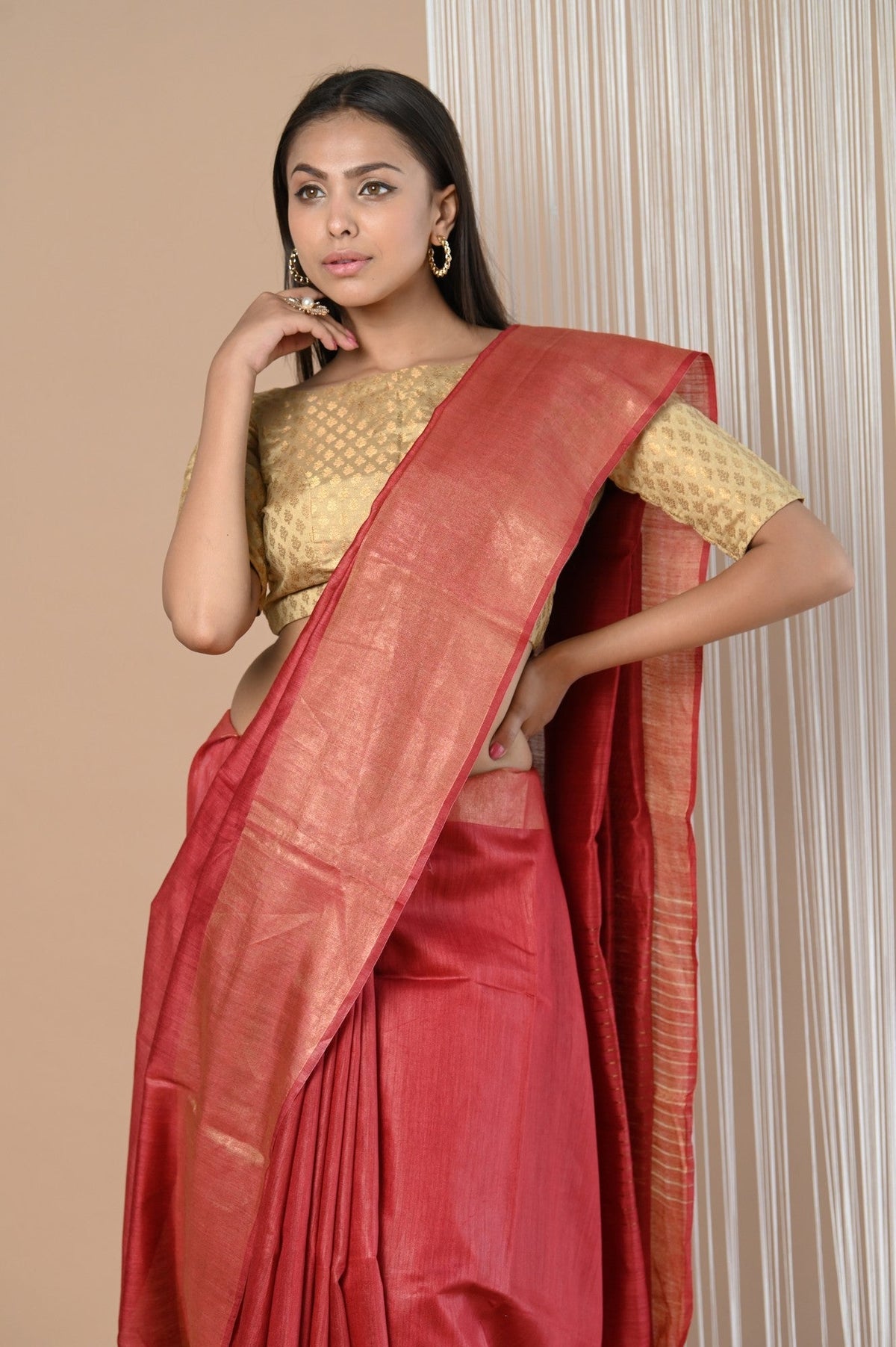 Very Much Indian Exclusive Pure Moonga Tussar Silk Saree With Beautiful Border | Grocsy