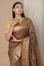 Very Much Indian Exclusive Pure Moonga Tussar Silk Saree With Beautiful Border | Grocsy