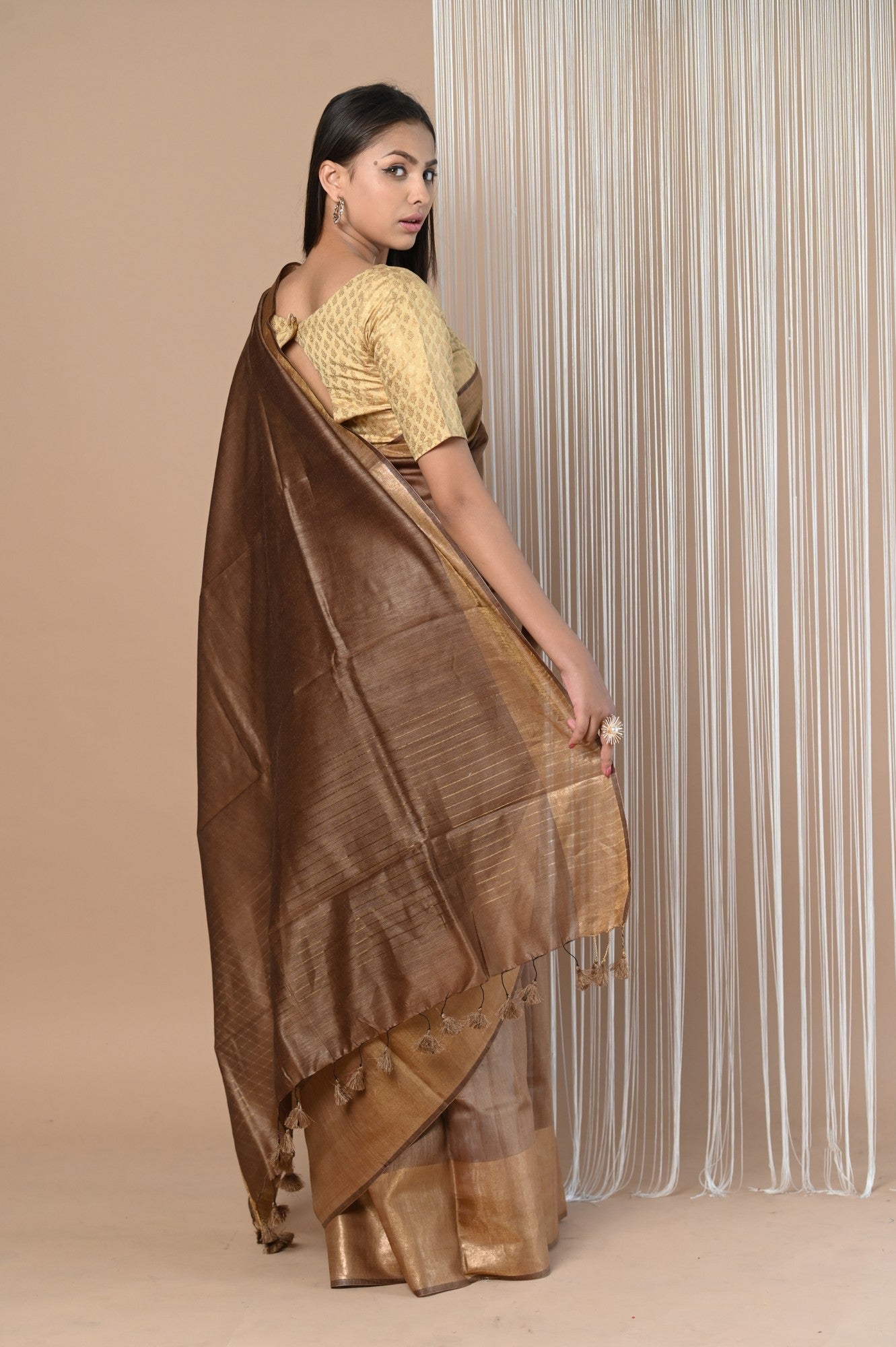 Very Much Indian Exclusive Pure Moonga Tussar Silk Saree With Beautiful Border | Grocsy