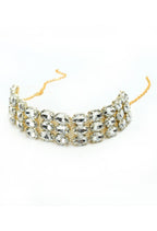 Mominos Fashion Johar Kamal Gold-Polished Finish Stone Choker For Women (White) | Grocsy
