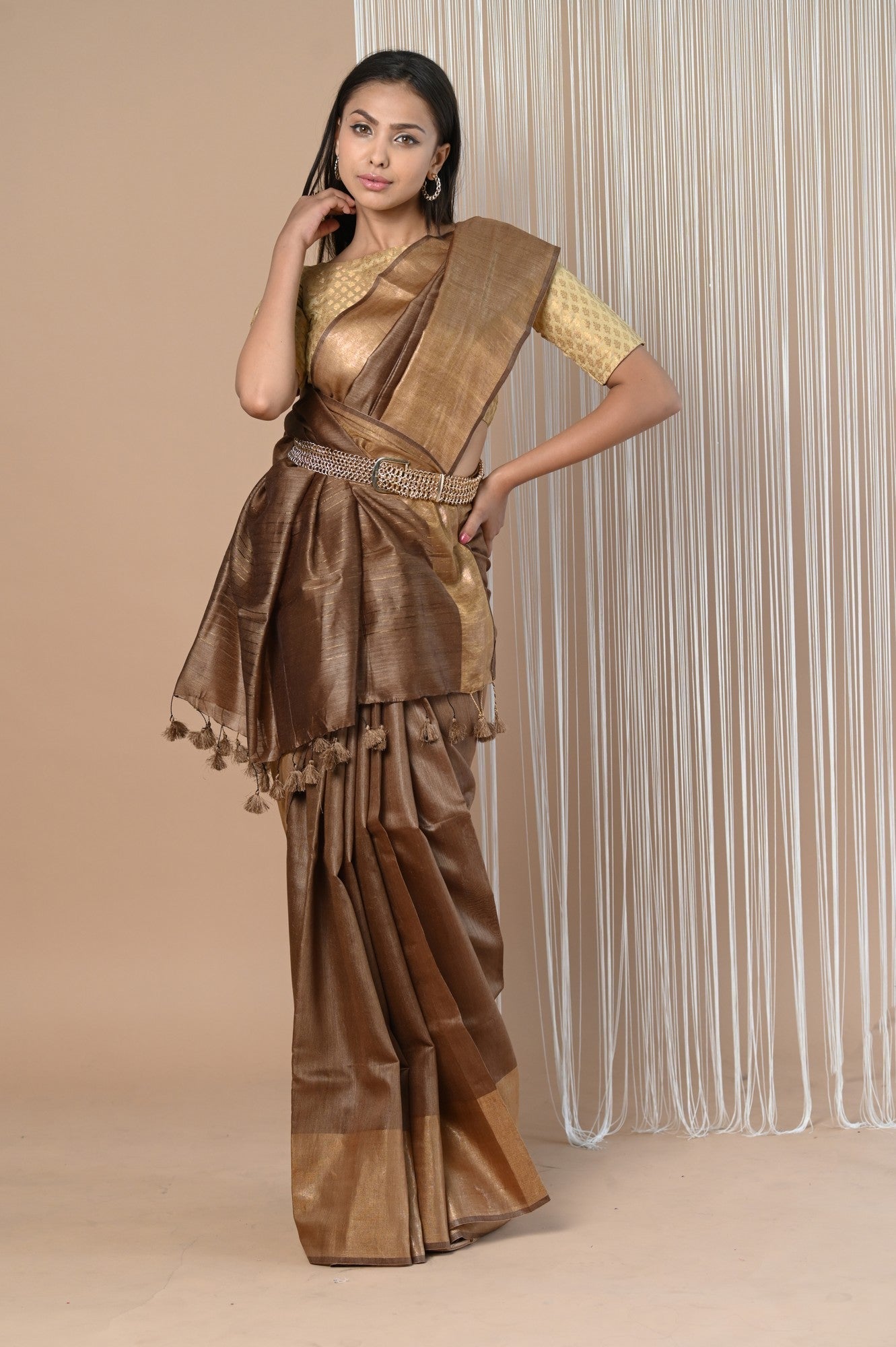 Very Much Indian Exclusive Pure Moonga Tussar Silk Saree With Beautiful Border | Grocsy