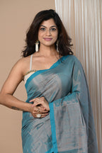Very Much Indian VMI Exclusive! Handloom Woven Cotton Zari Saree with Beautiful Sleek Border | Grocsy