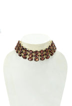 Mominos Fashion Johar Kamal Gold-Polished Finish Stone Choker For Women (Brown) | Grocsy