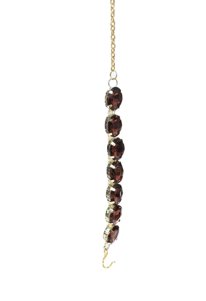 Mominos Fashion Johar Kamal Gold-Polished Finish Stone Choker For Women (Brown) | Grocsy