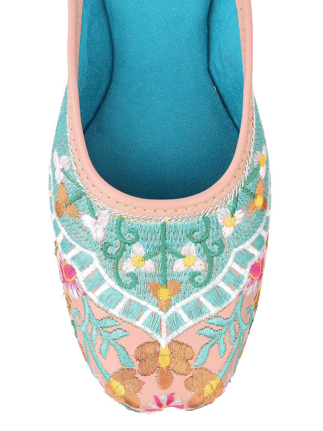 Desi Colour Women Indian Ethnic Footwear-Dual Colour Emb | Grocsy