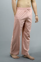 Fabmade Peach & Olive Combo Linen Pajama | Grocsy