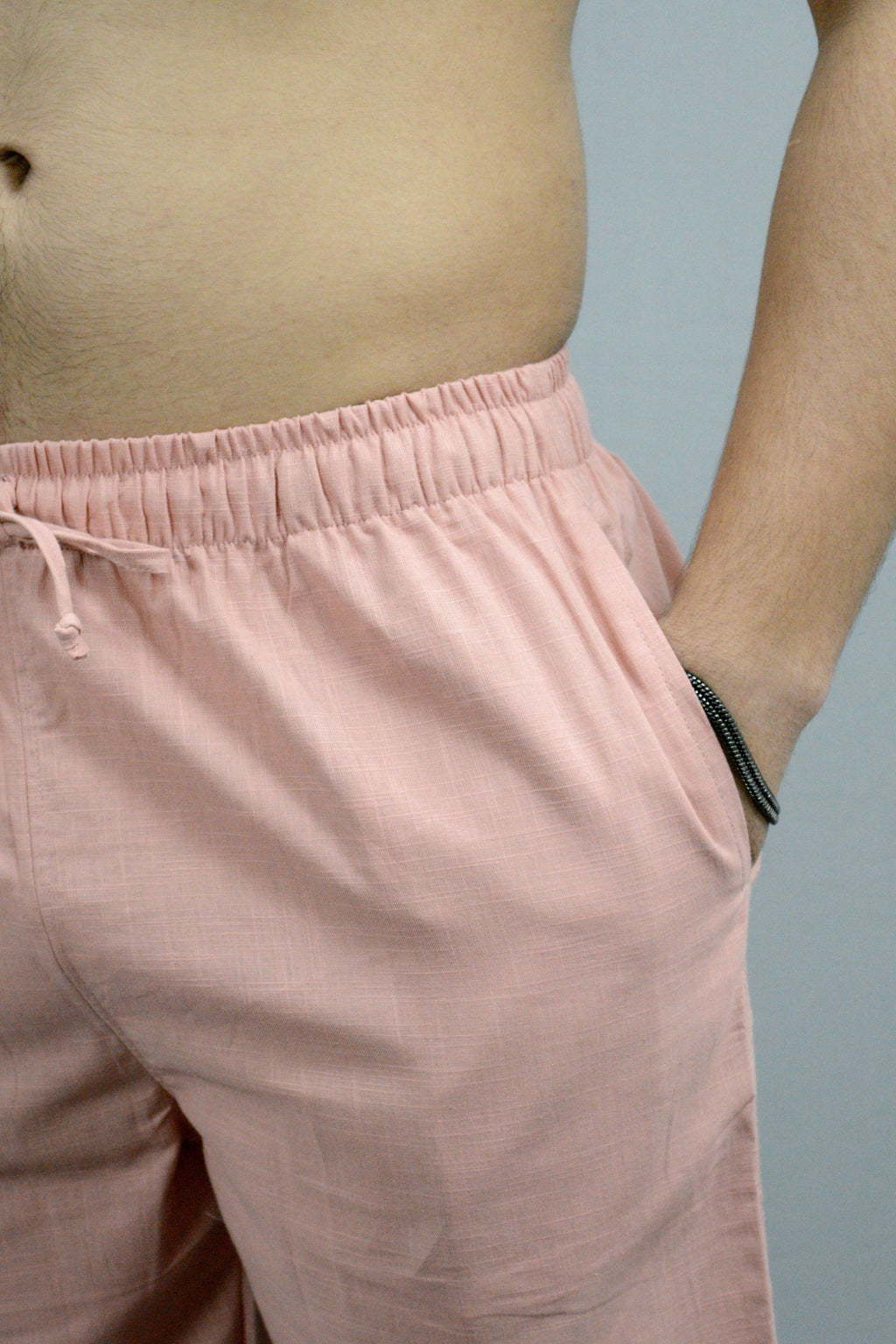Fabmade Peach & Olive Combo Linen Pajama | Grocsy